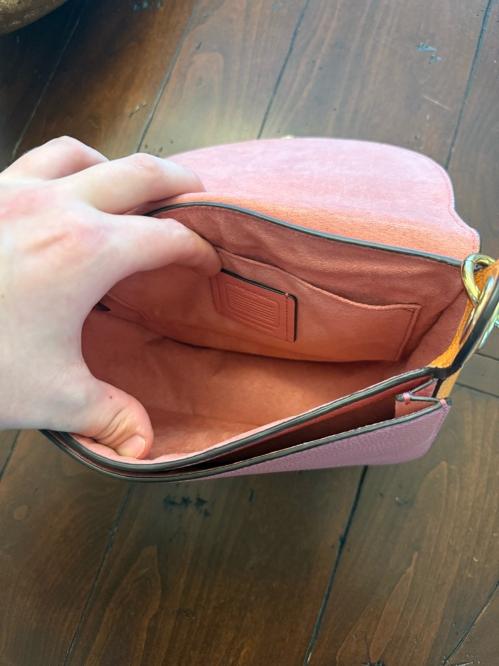 Coach Colorblock Pebbled Leather Shoulder Bag USED - Picture 10 of 14